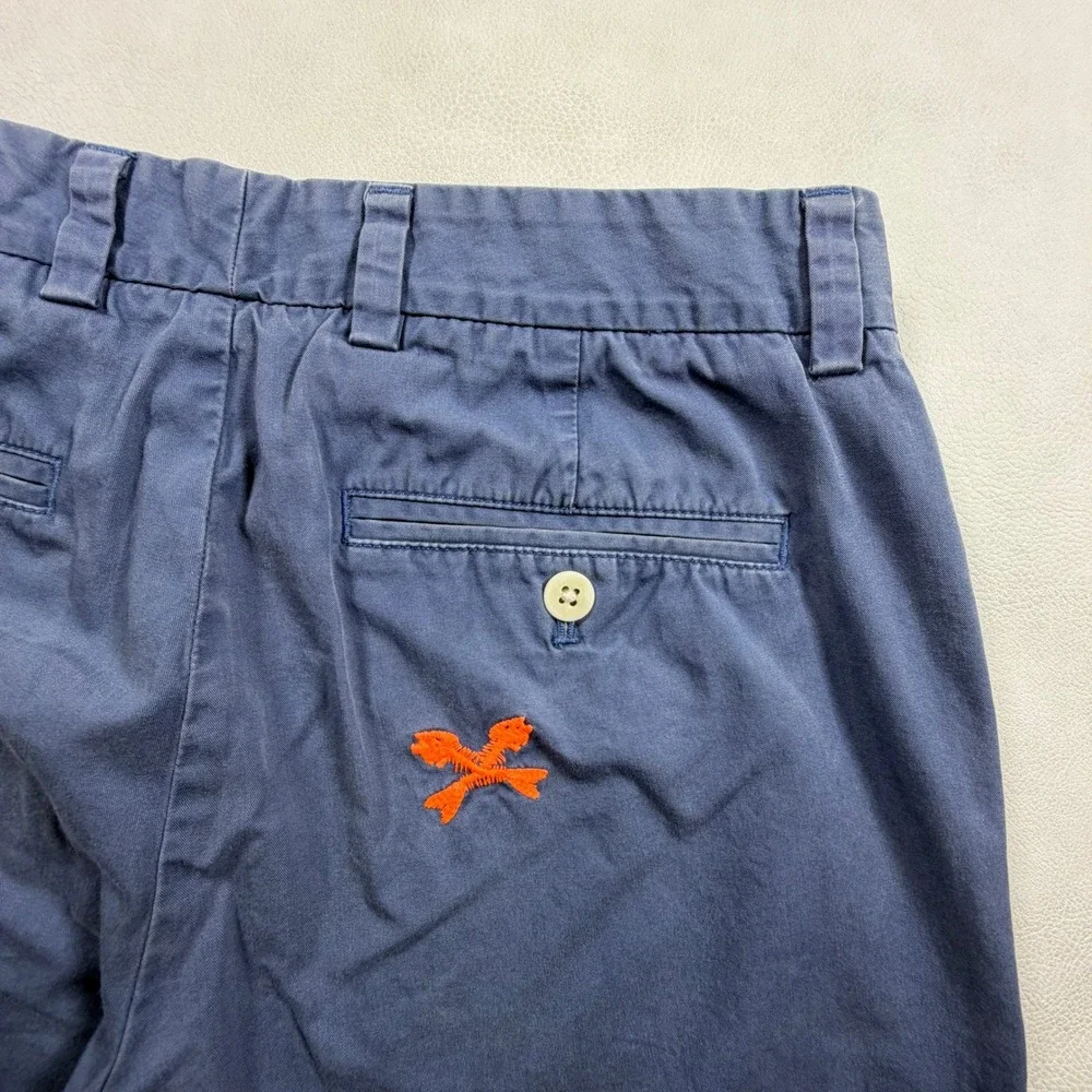 Vineyard Vines‎ Mens 30x30 Navy Blue Neon Embroidered Fish Skeleton Chino Pants
